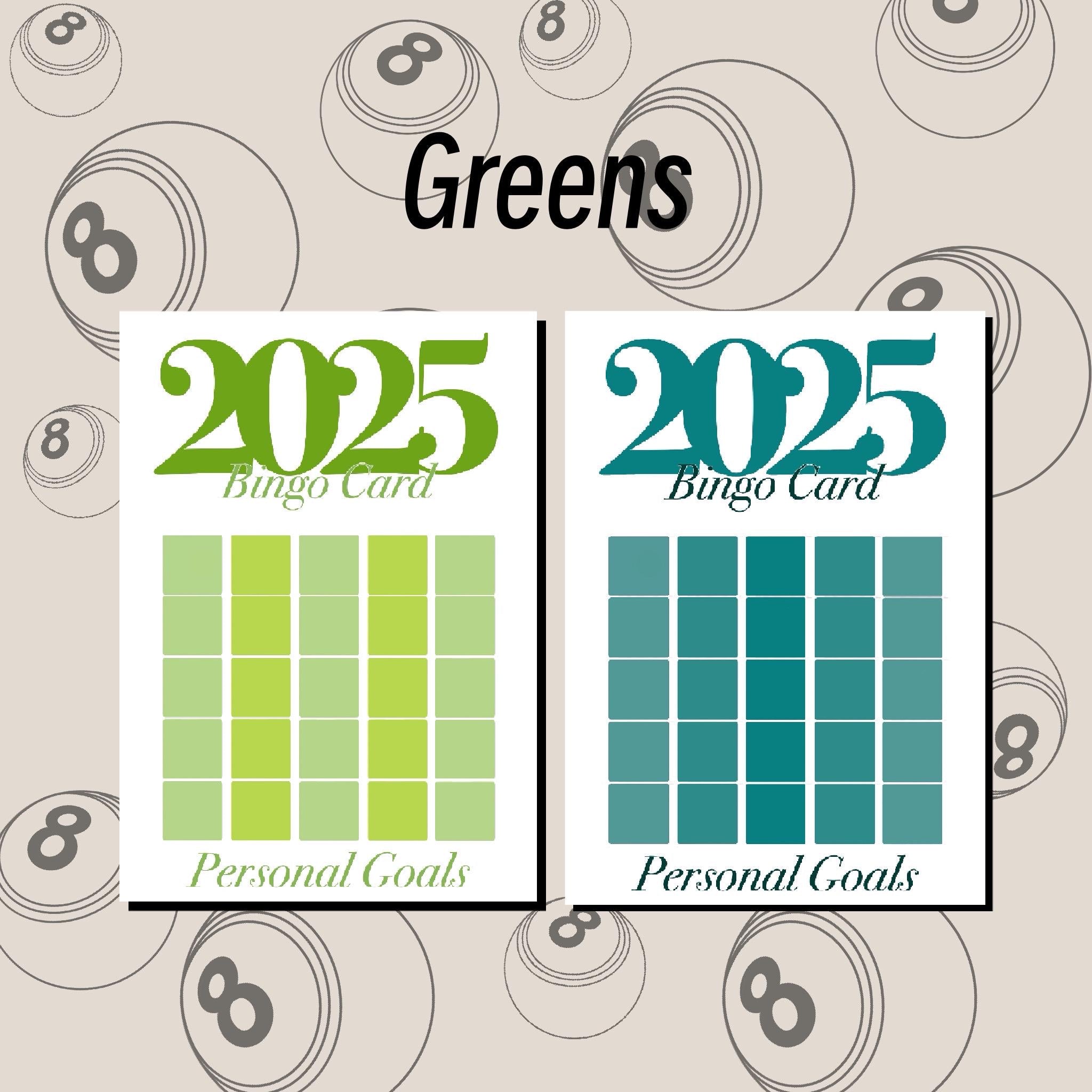 2025 Bingo cards / Personal goals / digital download