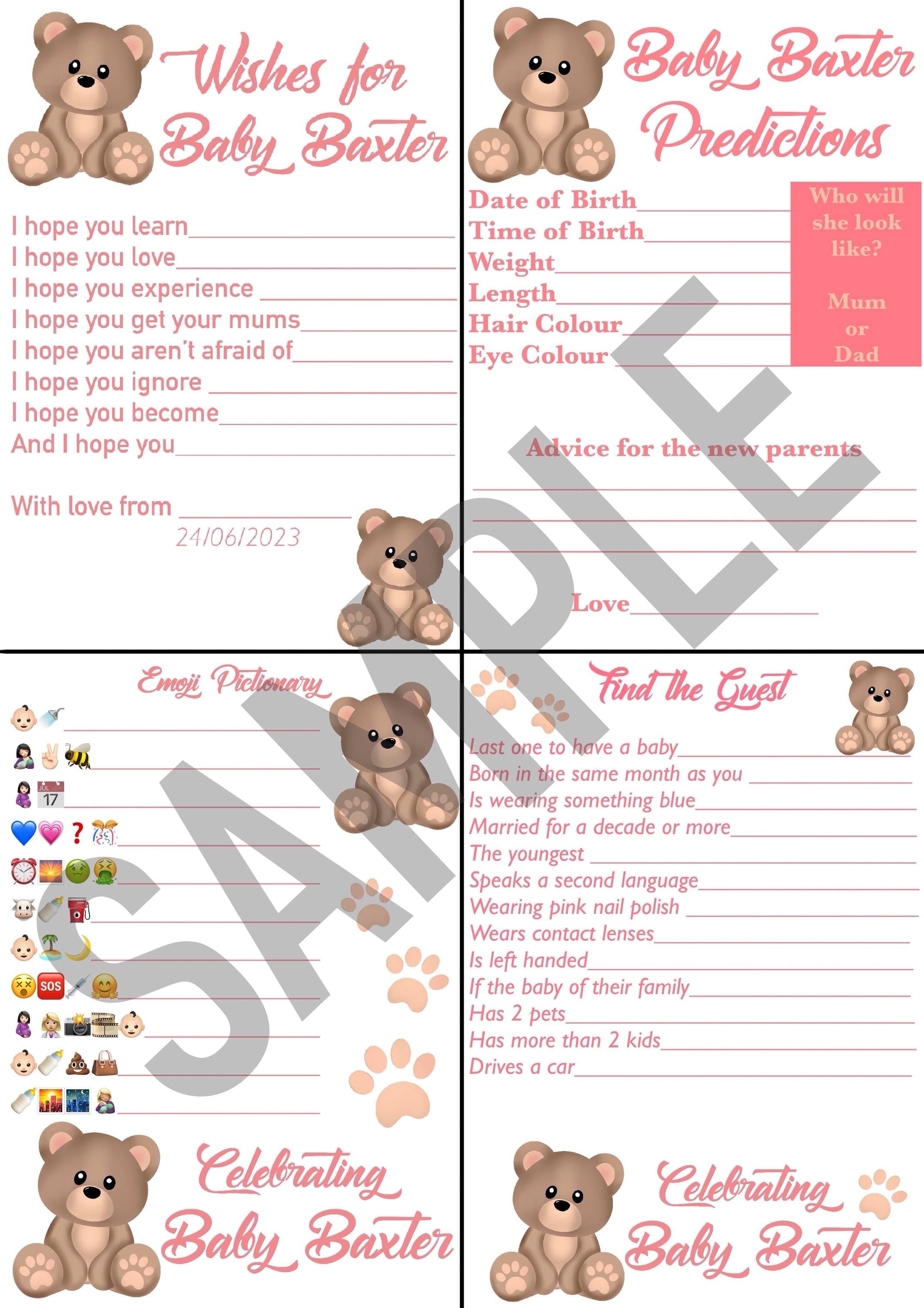 Bear Baby Shower Event Pack. ‘Beary’ Baby Shower themed designs.