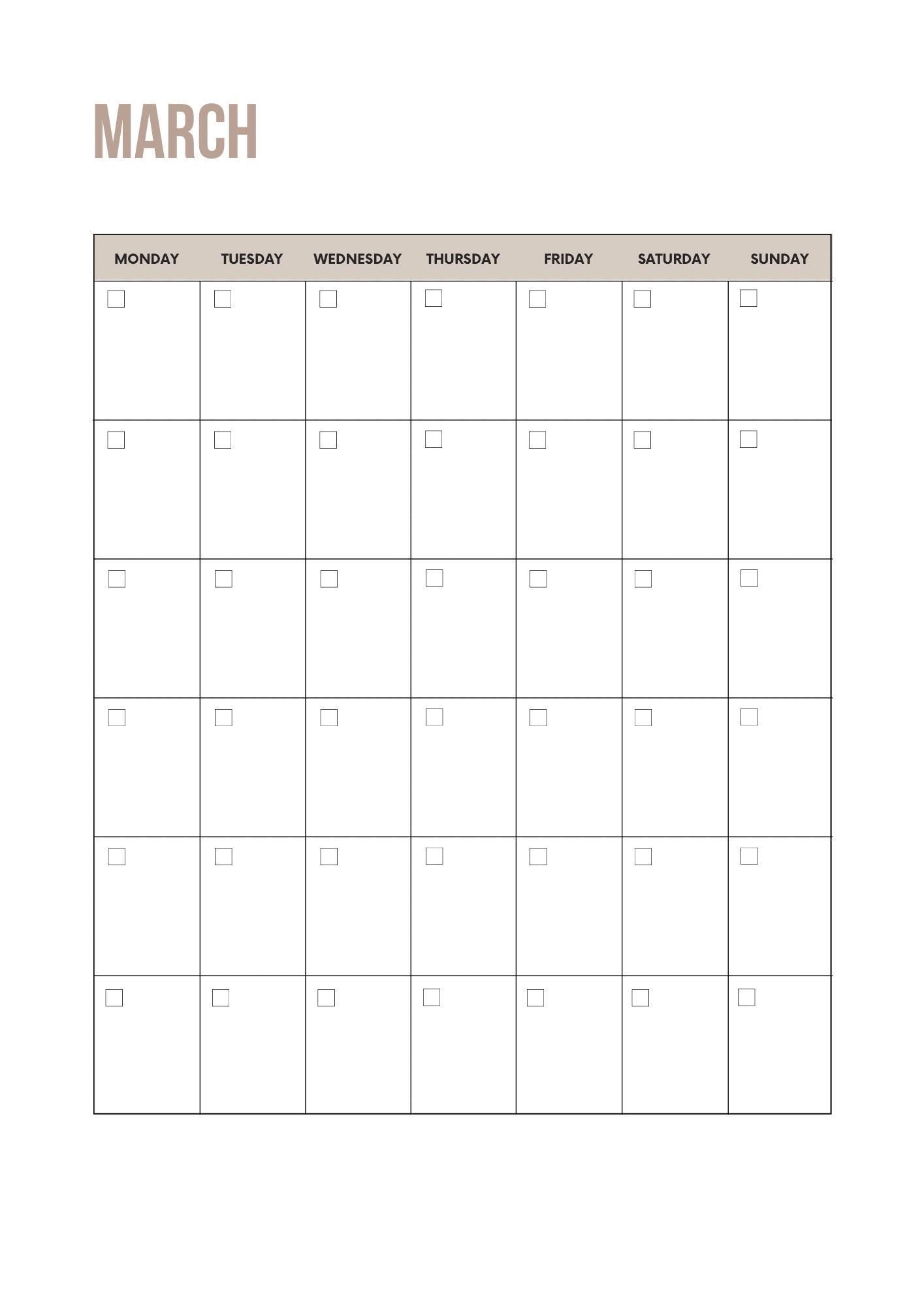 yearly calendar | undated | digital download