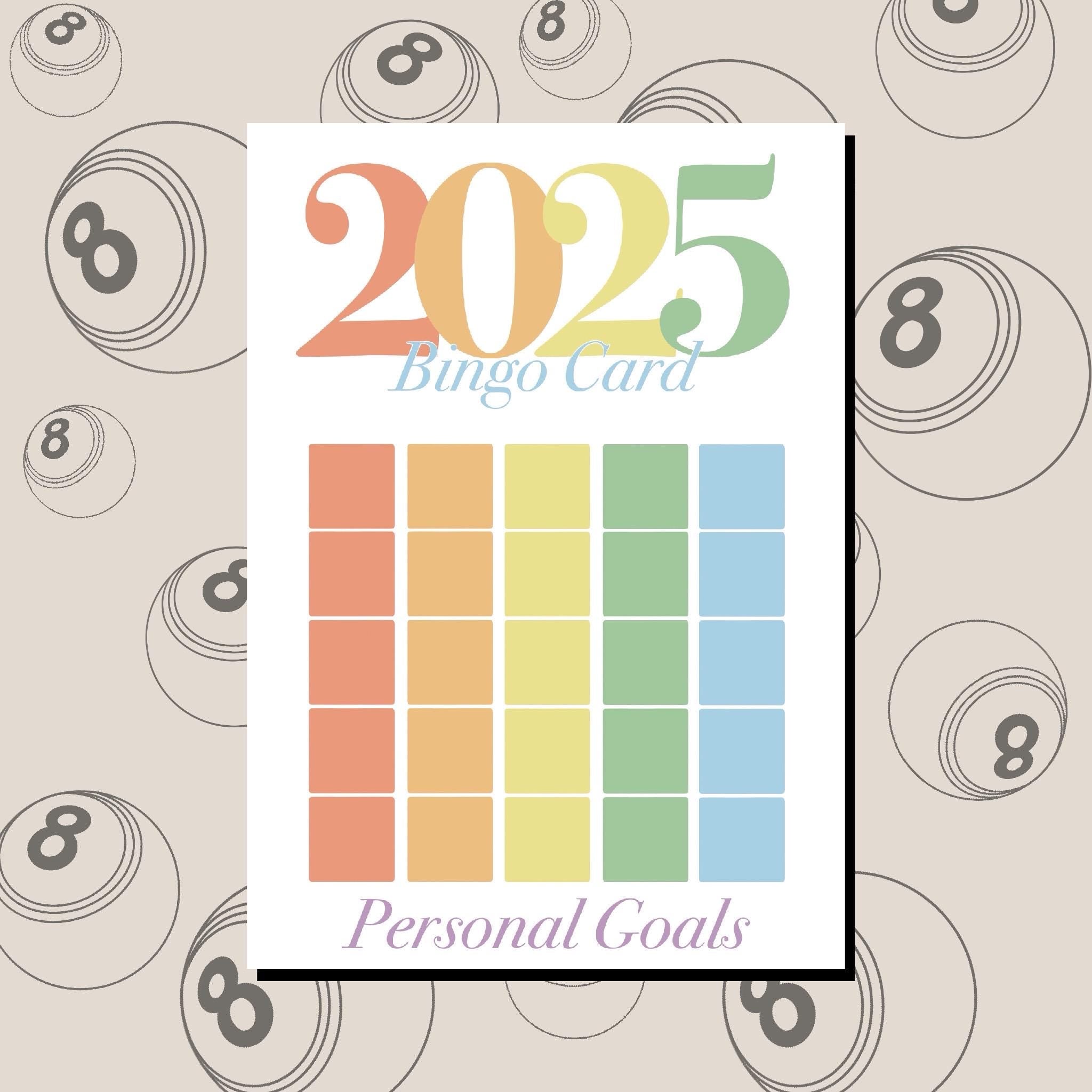 2025 Bingo cards / Personal goals / digital download