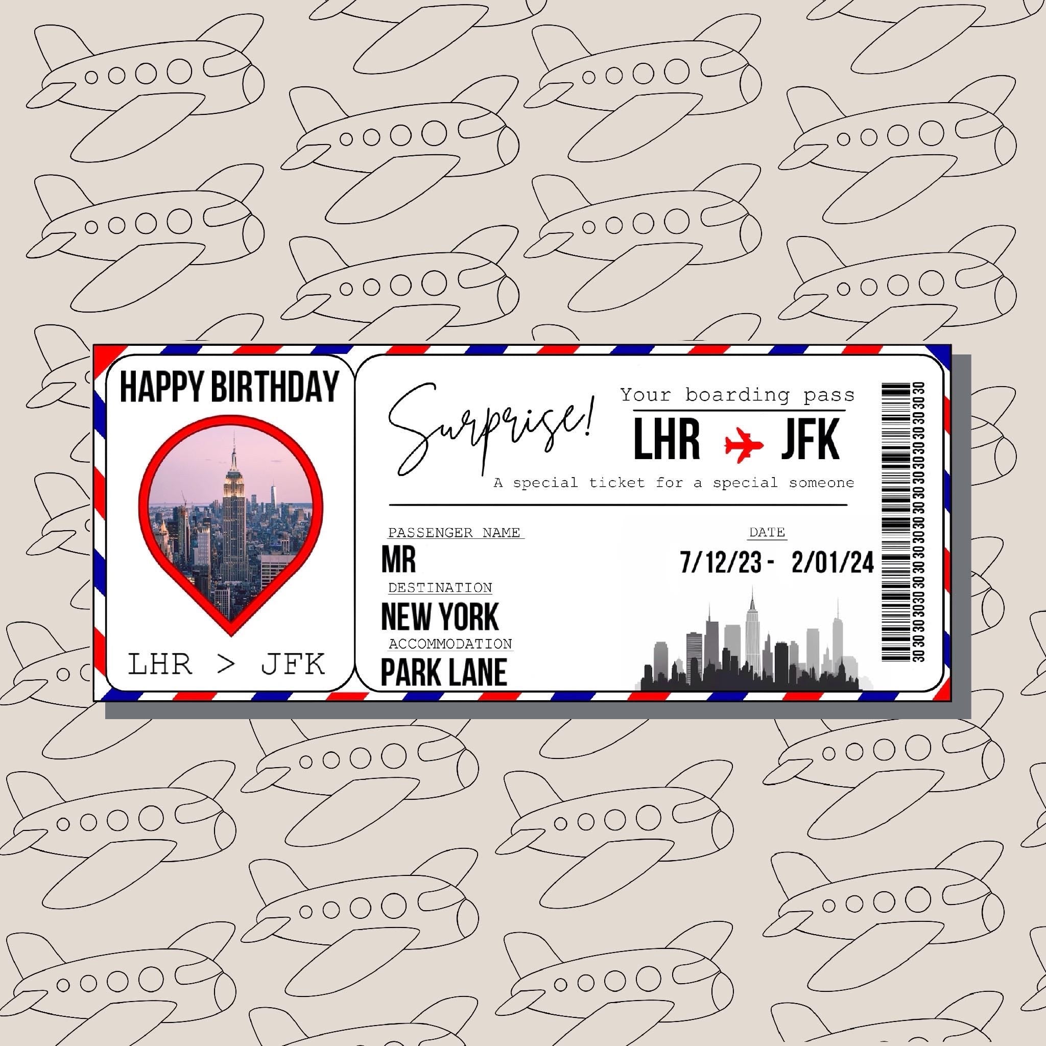 Personalised boarding pass/event ticket.