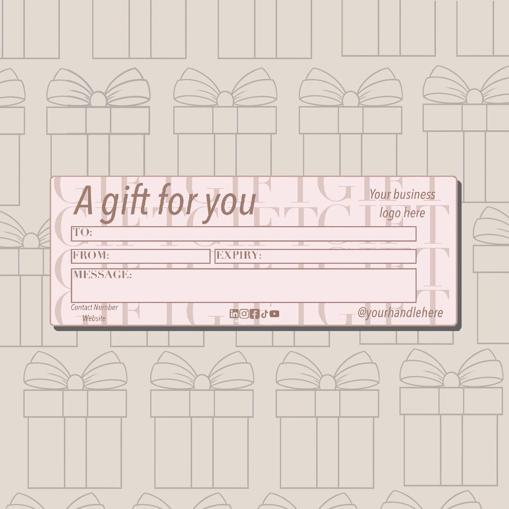 Gift Voucher Template/ Customisable / Perfect Gift