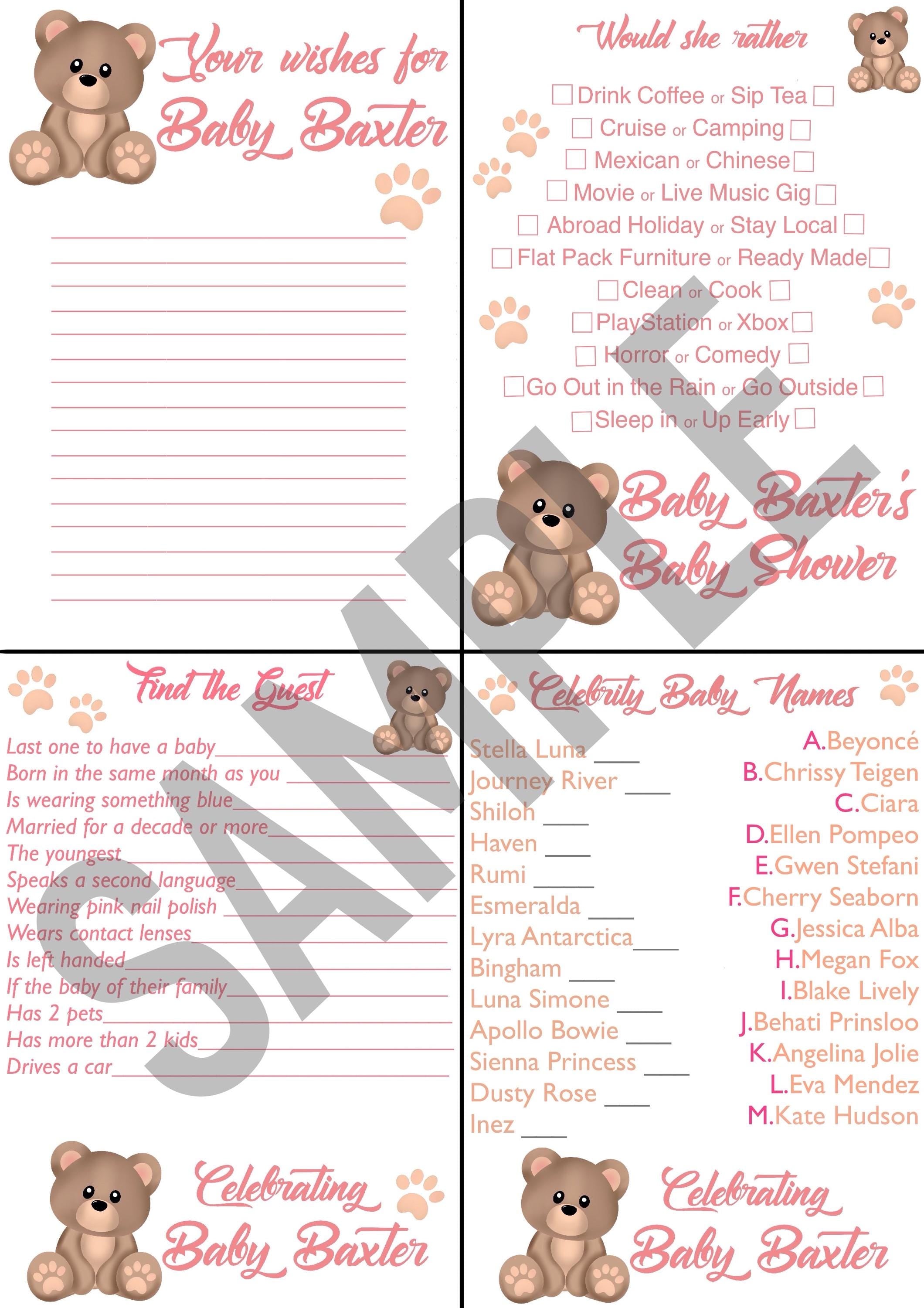 Bear Baby Shower Event Pack. ‘Beary’ Baby Shower themed designs.