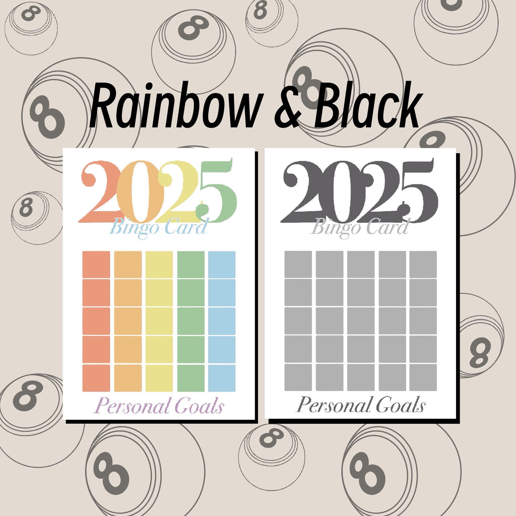 2025 Bingo cards / Personal goals / digital download