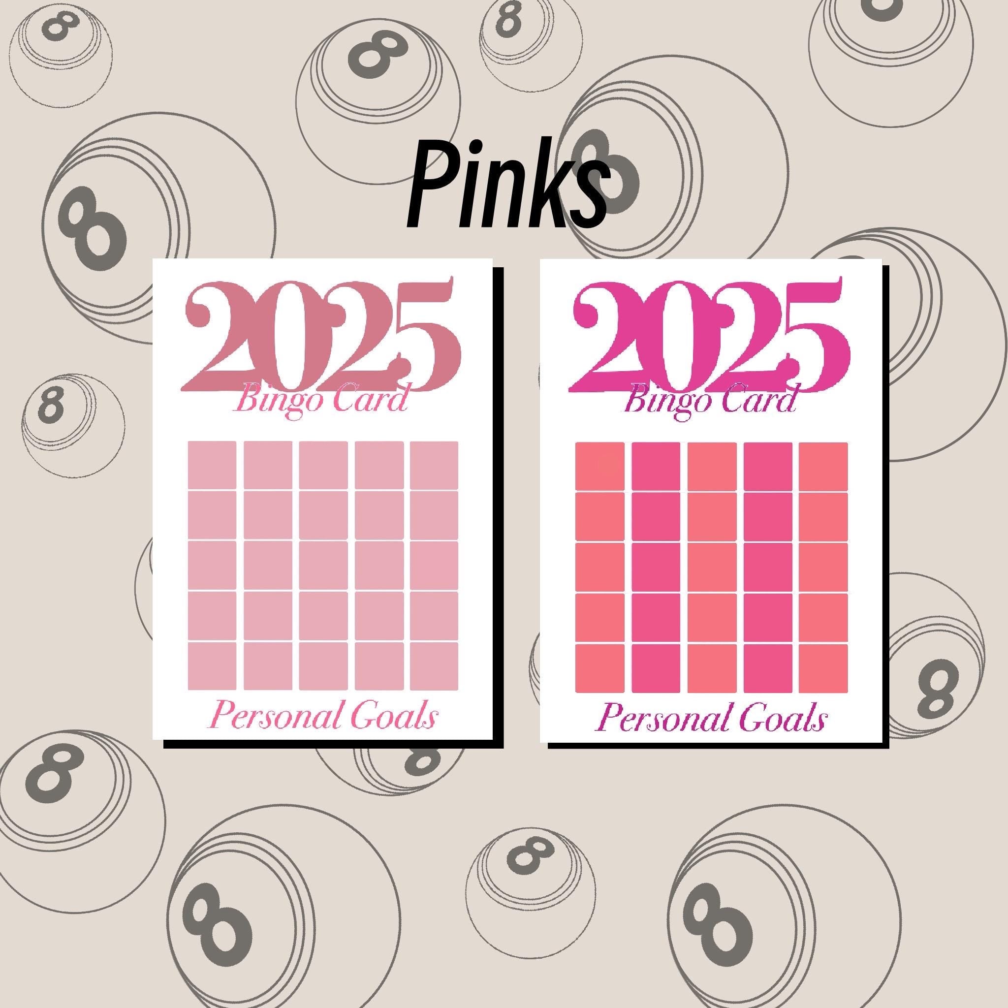 2025 Bingo cards / Personal goals / digital download