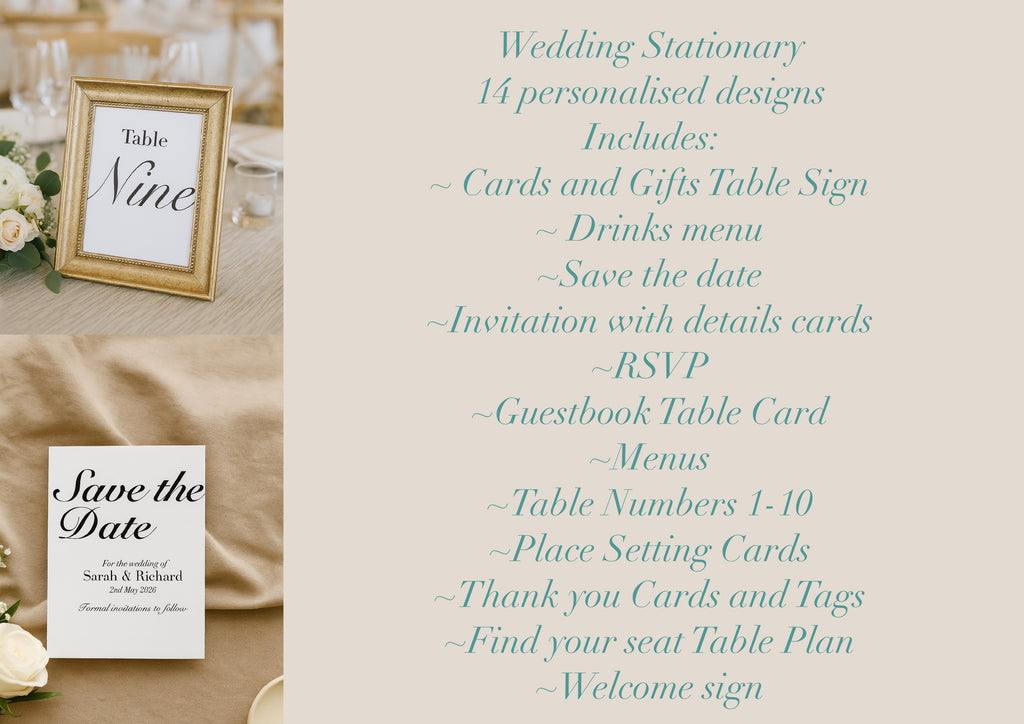 Bespoke Wedding Stationary - Minimalist