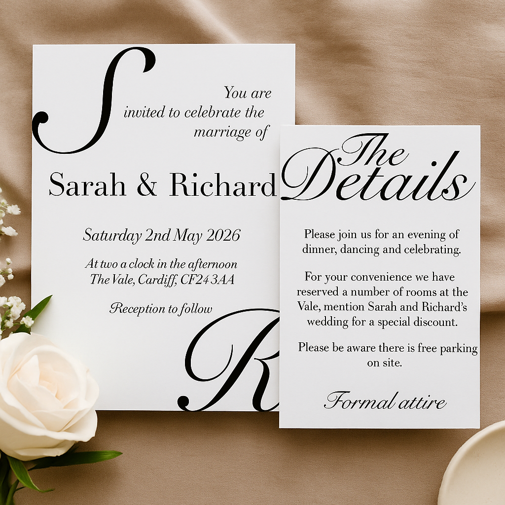 Bespoke Wedding Stationary - Minimalist