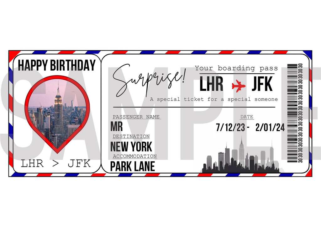 Personalised boarding pass/event ticket.