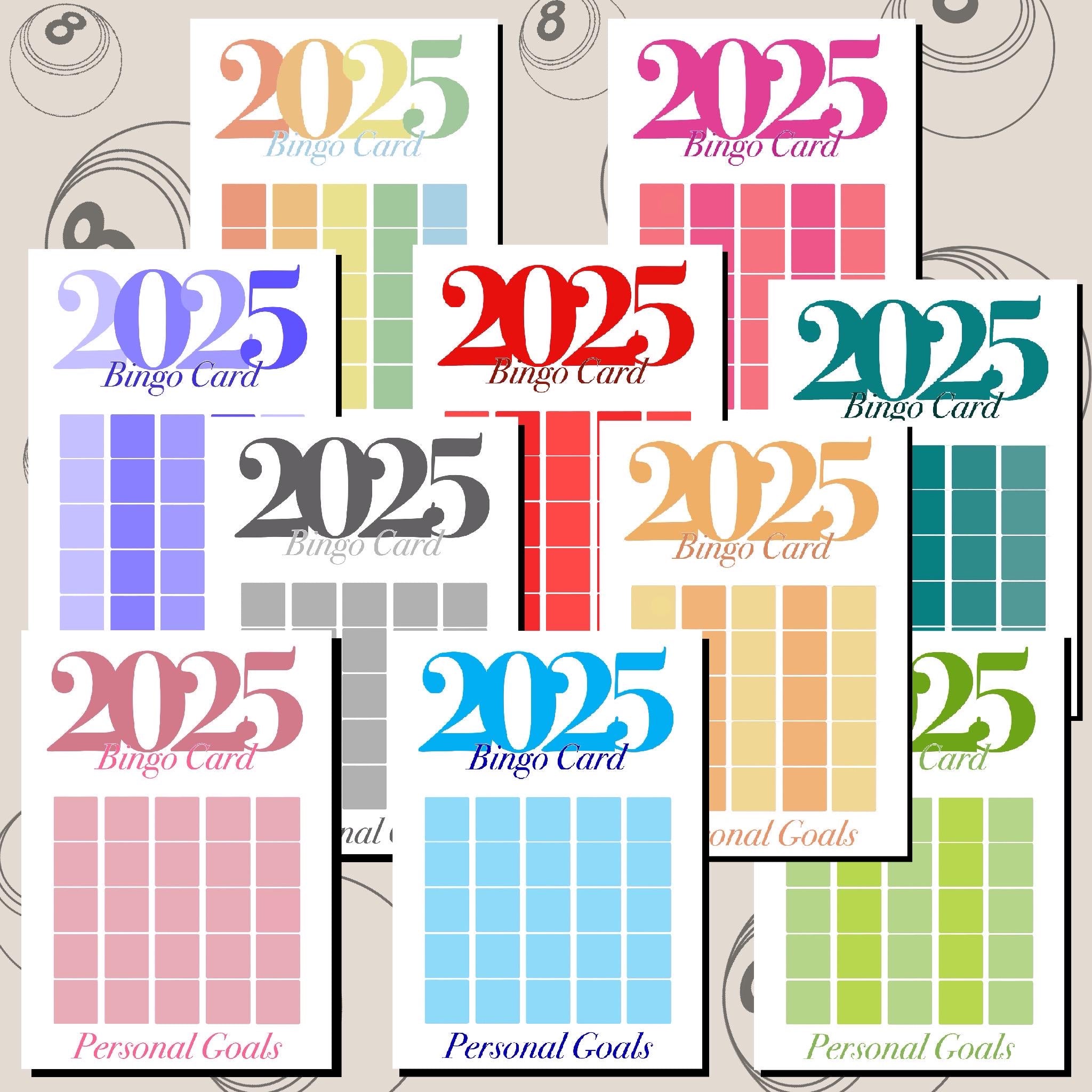 2025 Bingo cards / Personal goals / digital download