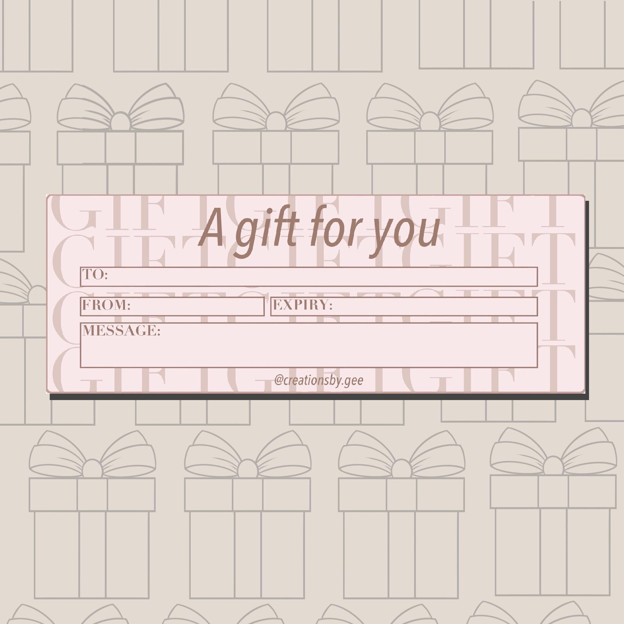 Gift Voucher Template/ Printable / Perfect Gift