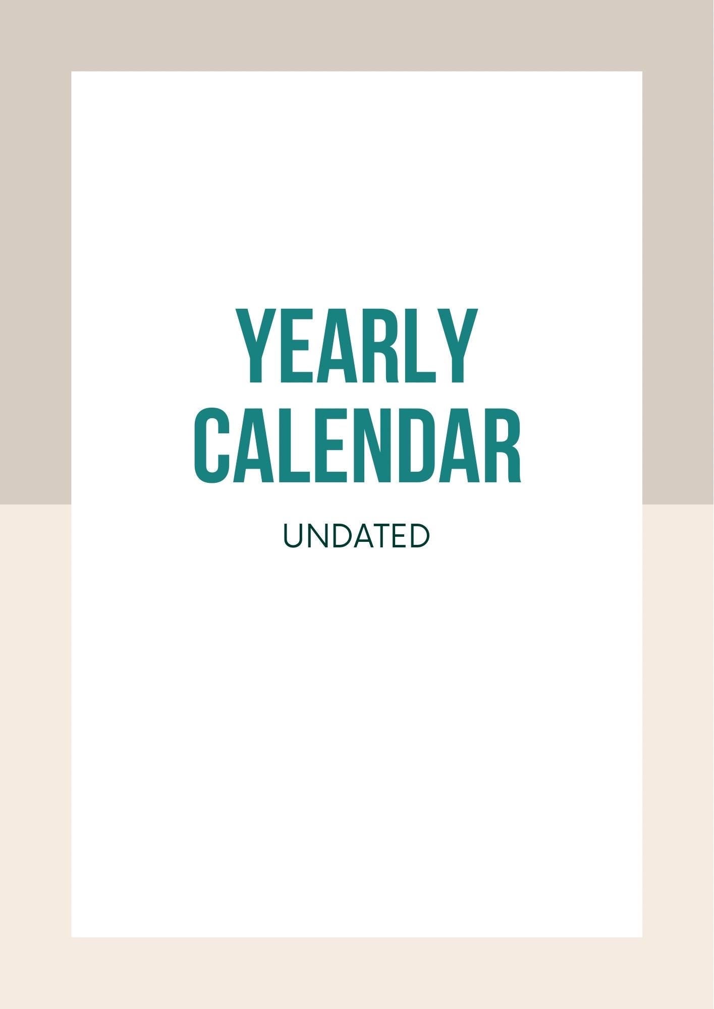 yearly calendar | undated | digital download